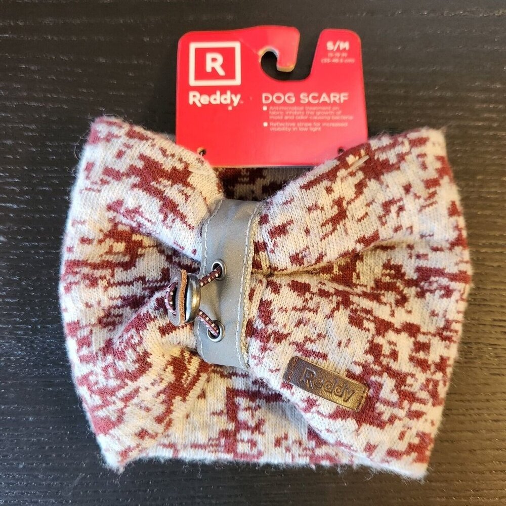 Reddy Reflective Dog Cat‎ Adjustable Sweater Scarf Maroon Gray Camo Small Medium